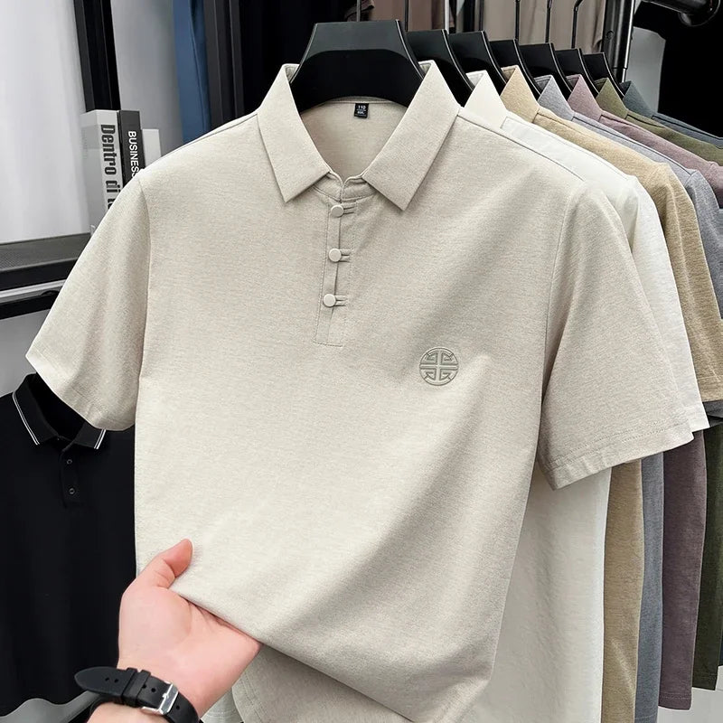 Embroidered Logo Short Sleeve Comfortable Tops