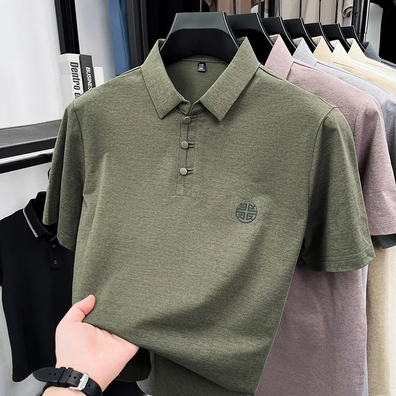 Embroidered Logo Short Sleeve Comfortable Tops