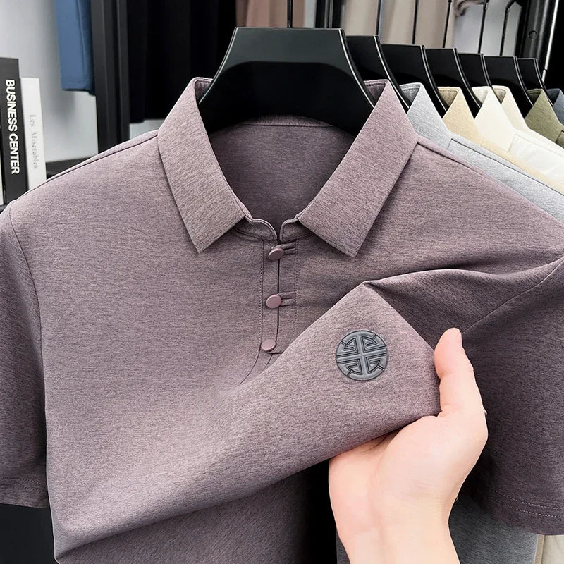 Embroidered Logo Short Sleeve Comfortable Tops