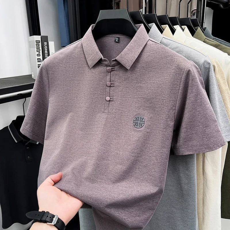 Embroidered Logo Short Sleeve Comfortable Tops